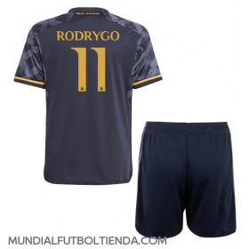 Camiseta Real Madrid Rodrygo Goes #11 Segunda Equipación Replica 2023-24 para niños mangas cortas (+ Pantalones cortos)